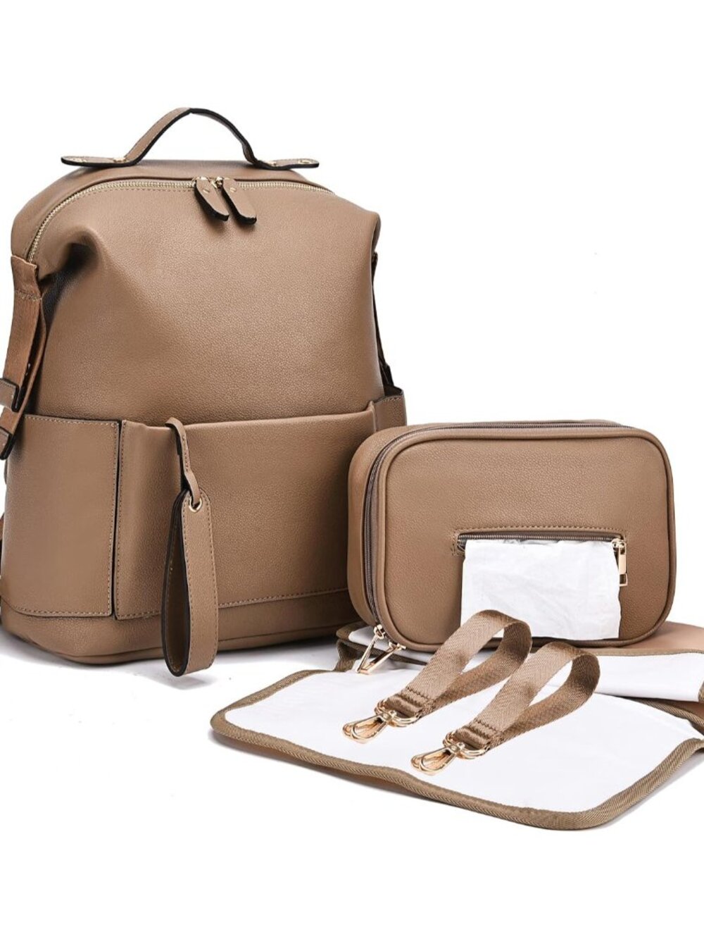 Diaper Bag Backpack Leather Backpack for Women Travel Dad Mother Outdoor Backpac